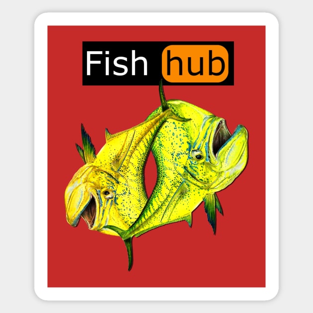 Fishhub Sticker by Art by Paul